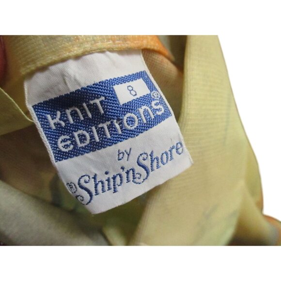 Vintage Women's Disco Shirt Sheer Seagull Graphic Stretch Arnel NWOT 1970's Boho - Picture 10 of 11